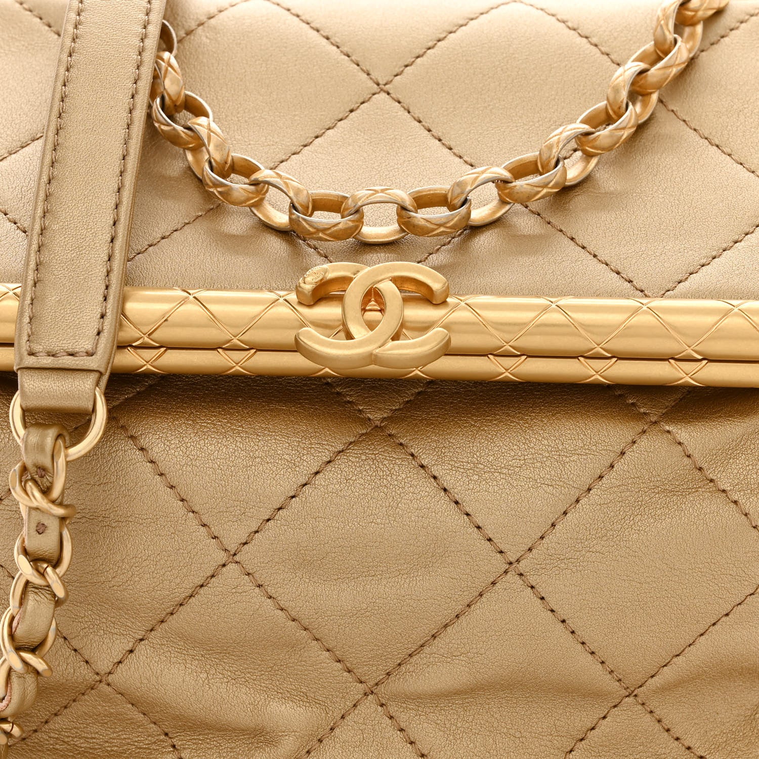 Chanel Metallic Lambskin Quilted My Crush Bag Gold 8 of 10