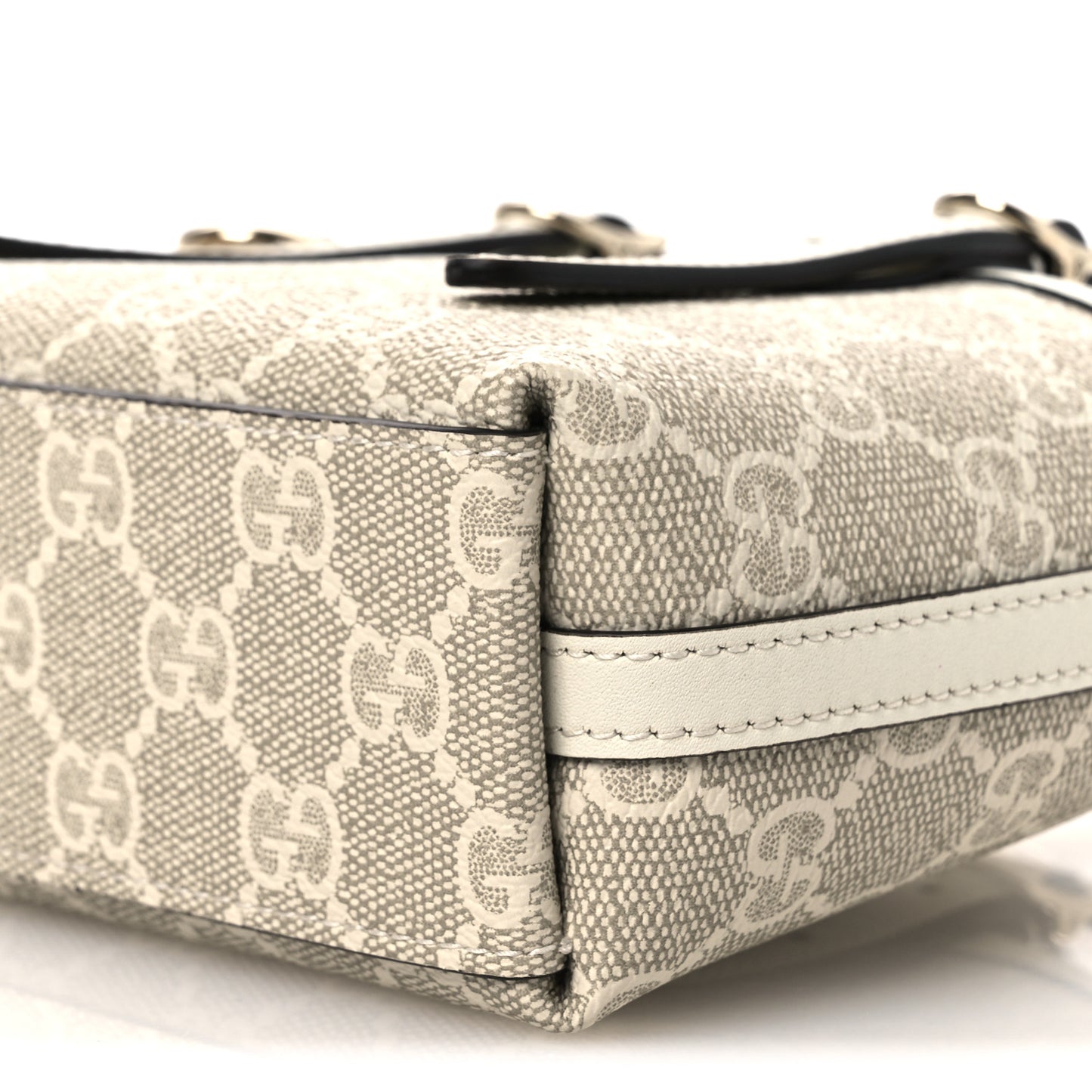 GG Supreme Monogram Emblem Mini Bag Beige Mystic White
