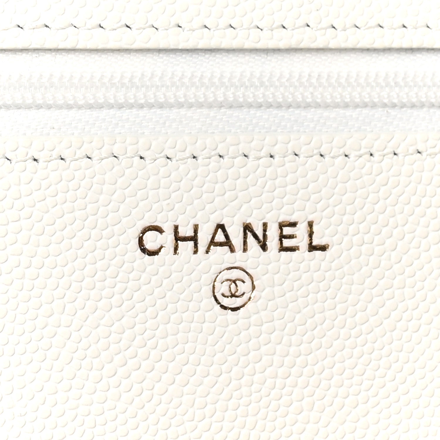 Chanel Caviar Quilted Striated CC Wallet on Chain WOC White 8 of 12