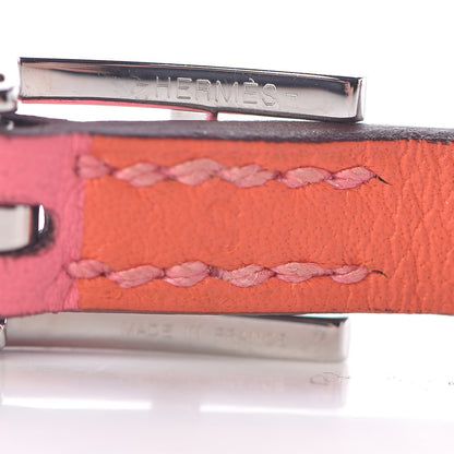 Hermes Swift Behapi Double Tour Reversible Bracelet S Rose Azalee Orange Poppy 5 of 7