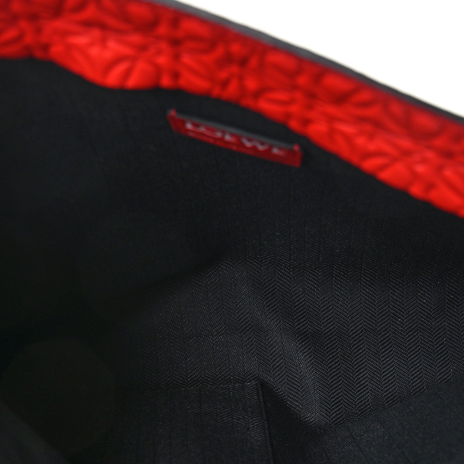 Loewe Calfskin Embossed Repeat T Pouch Red 5 of 8