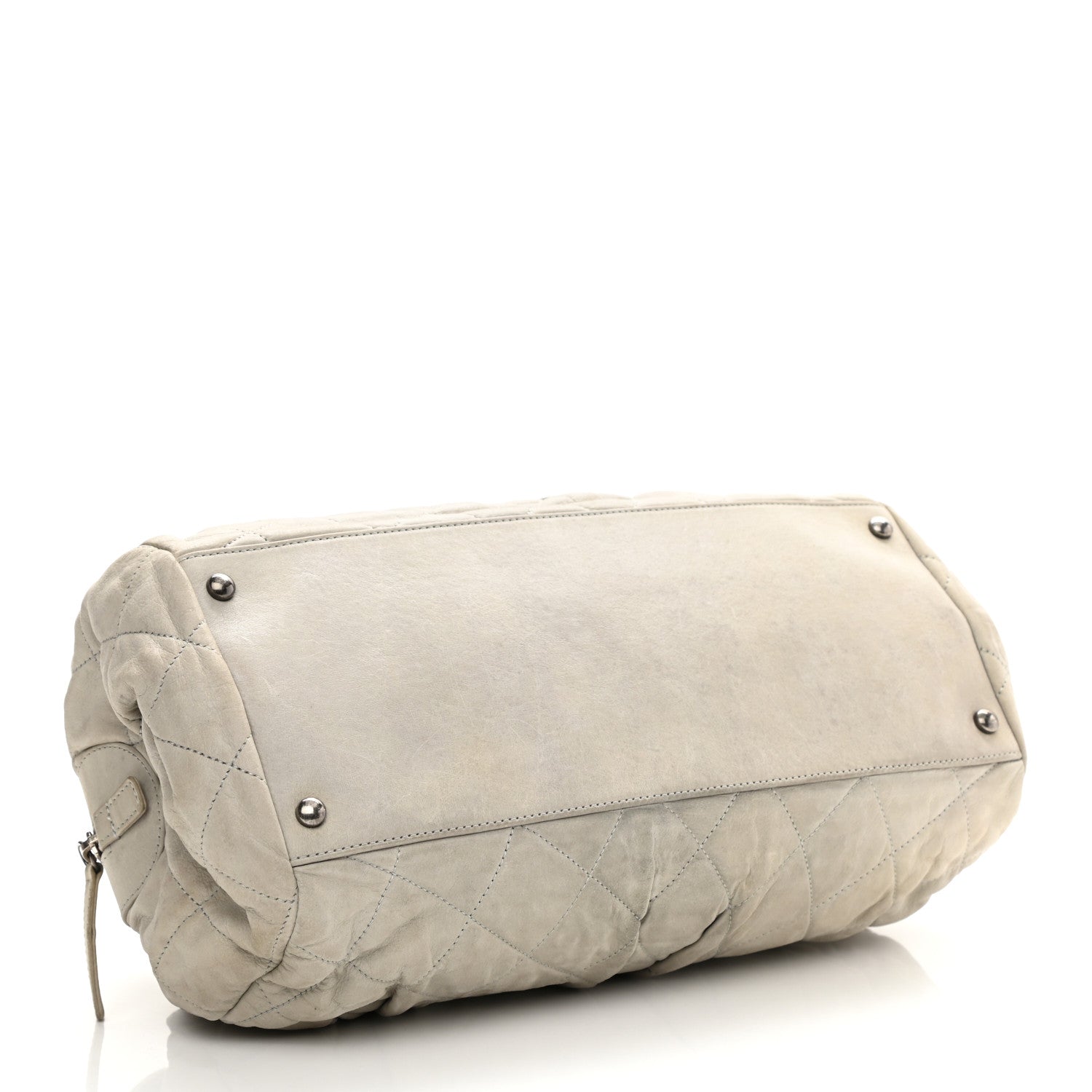 Chanel Iridescent Calfskin Chic Quilt Bowling Bag Grey 4 of 10