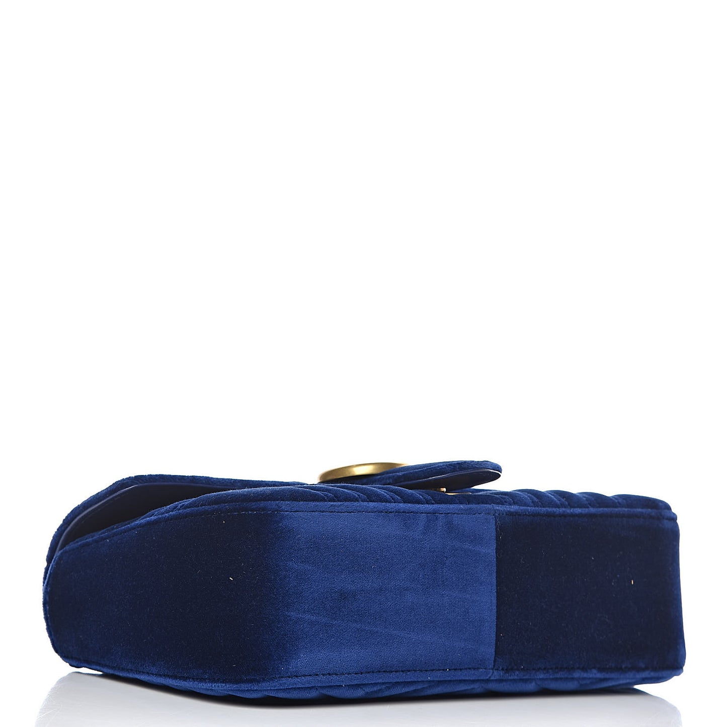 Velvet Matelasse Small GG Marmont Shoulder Bag Cobalt Blue