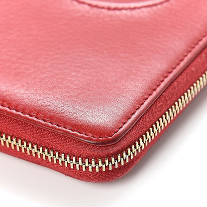 Gucci Pebbled Calfskin Soho Zip Around Wallet Red 10 of 14