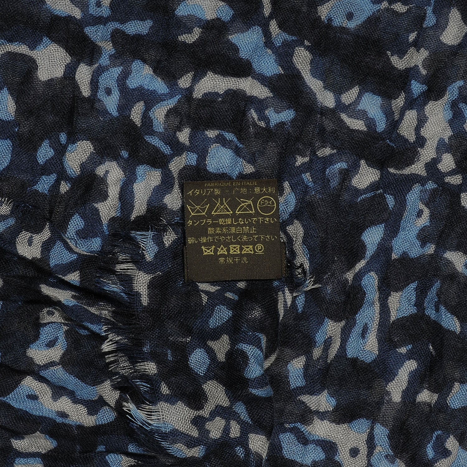 Louis Vuitton Cashmere Silk Lezard Etole Stole Blue 8 of 8