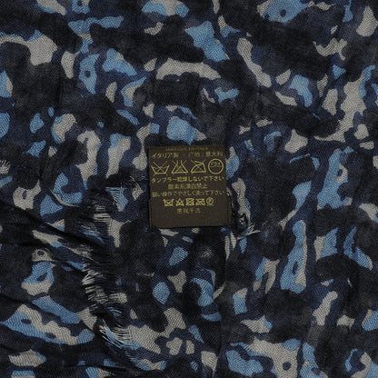 Louis Vuitton Cashmere Silk Lezard Etole Stole Blue 8 of 8