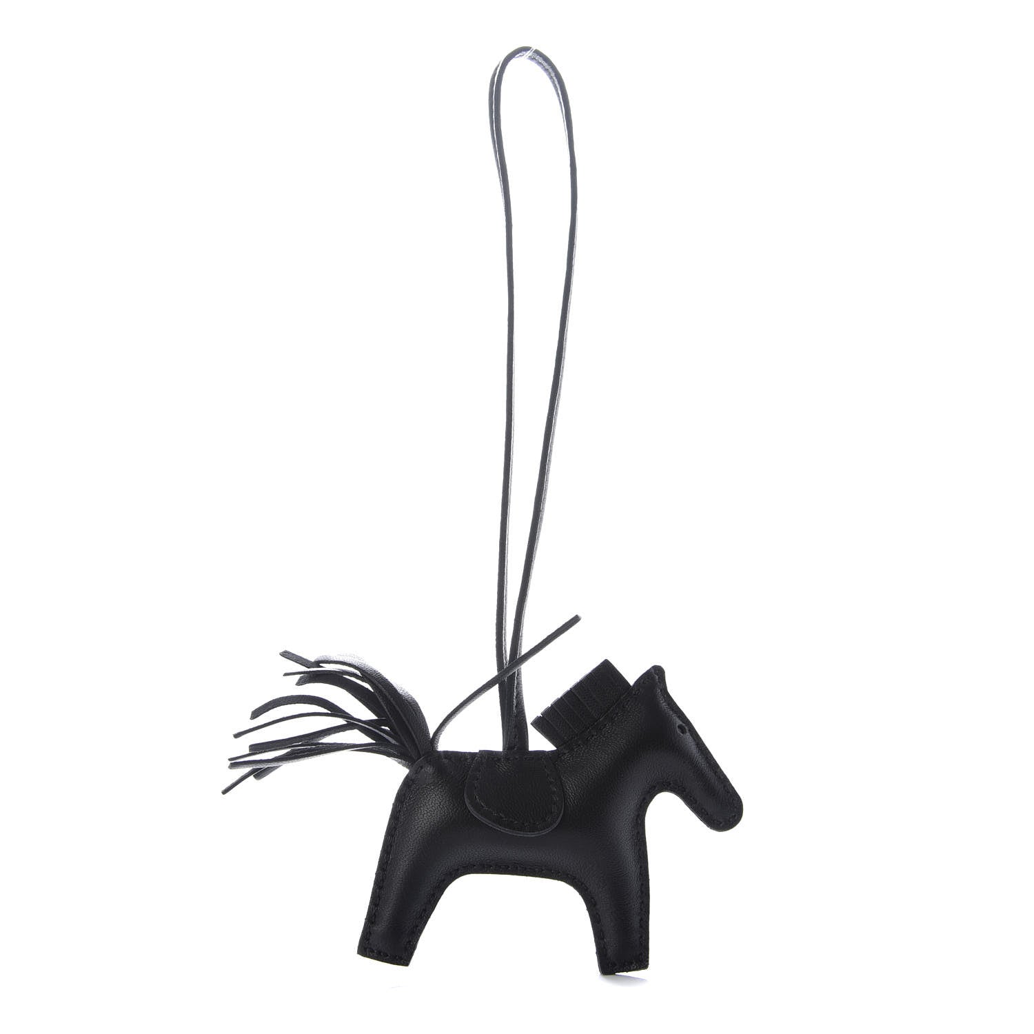 Hermes Milo Lambskin Grigri Rodeo Horse Bag Charm PM So Black 1 of 4