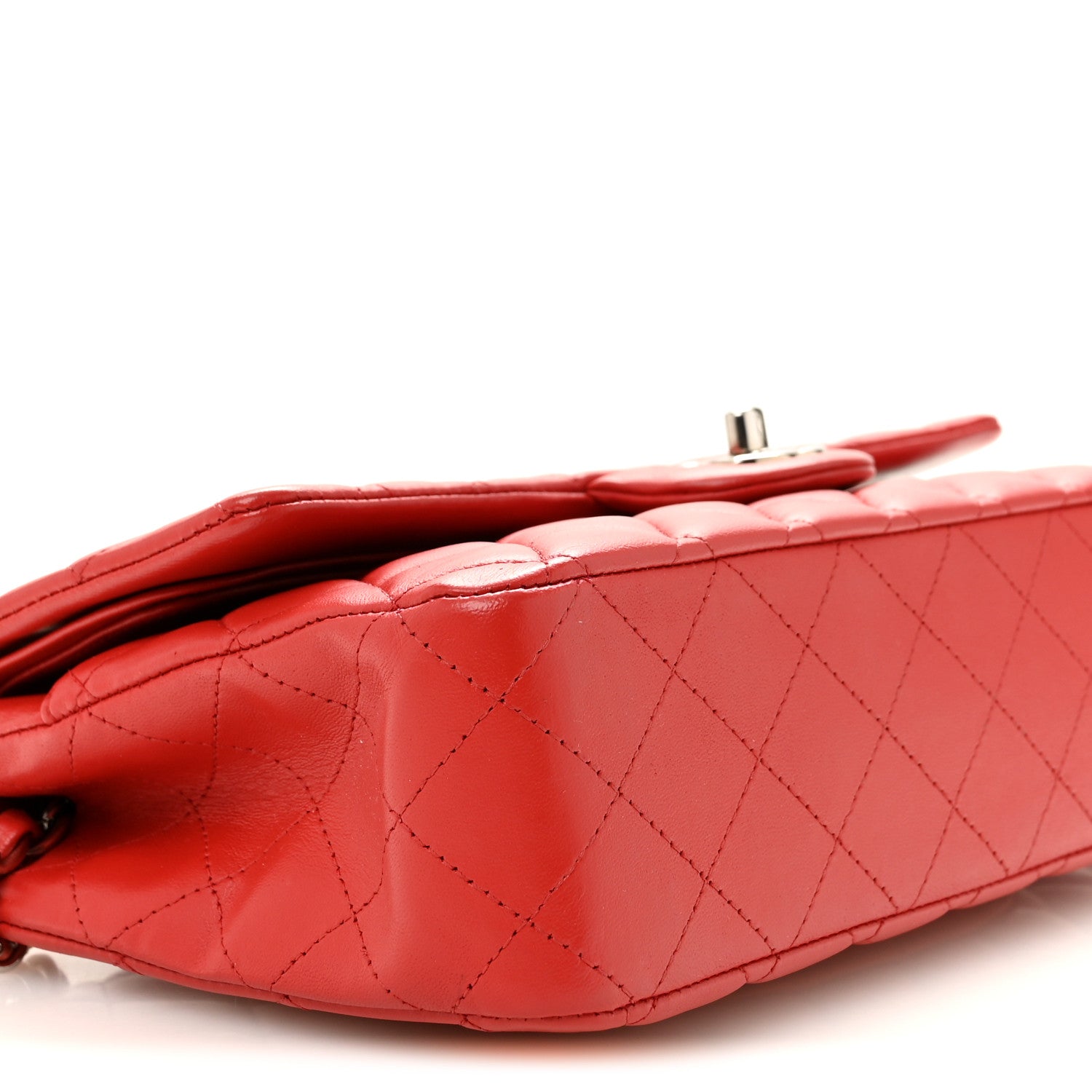 Chanel Lambskin Quilted Medium Double Flap Red 9 of 14