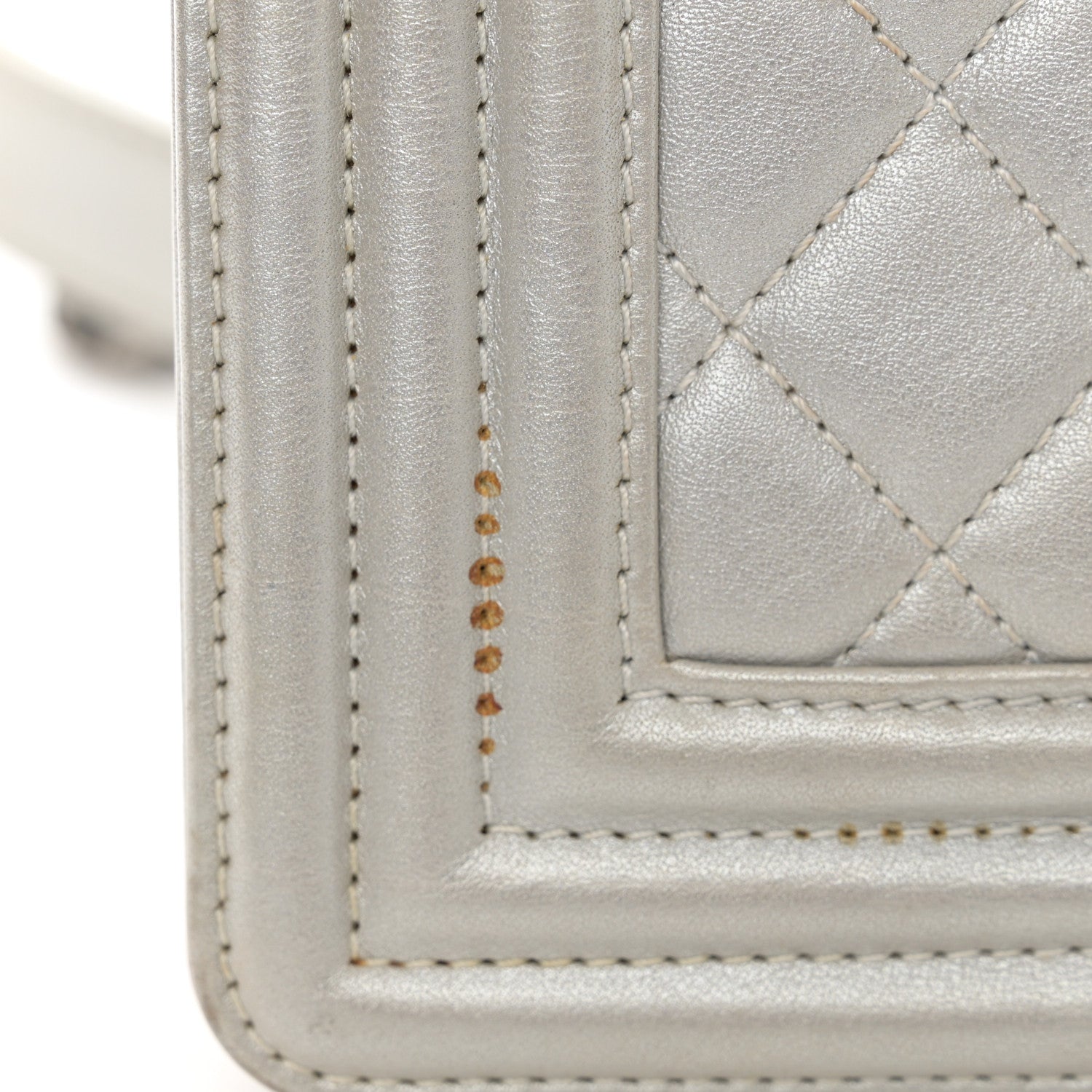 Chanel Metallic Lambskin Quilted Small Boy Flap Silver 11 of 13