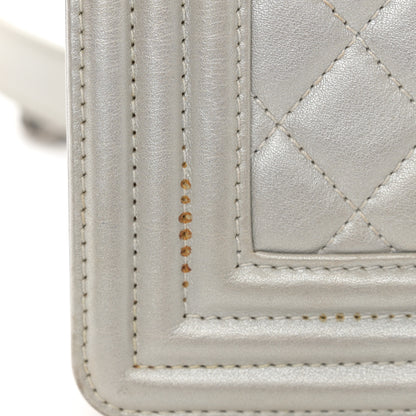 Chanel Metallic Lambskin Quilted Small Boy Flap Silver 11 of 13