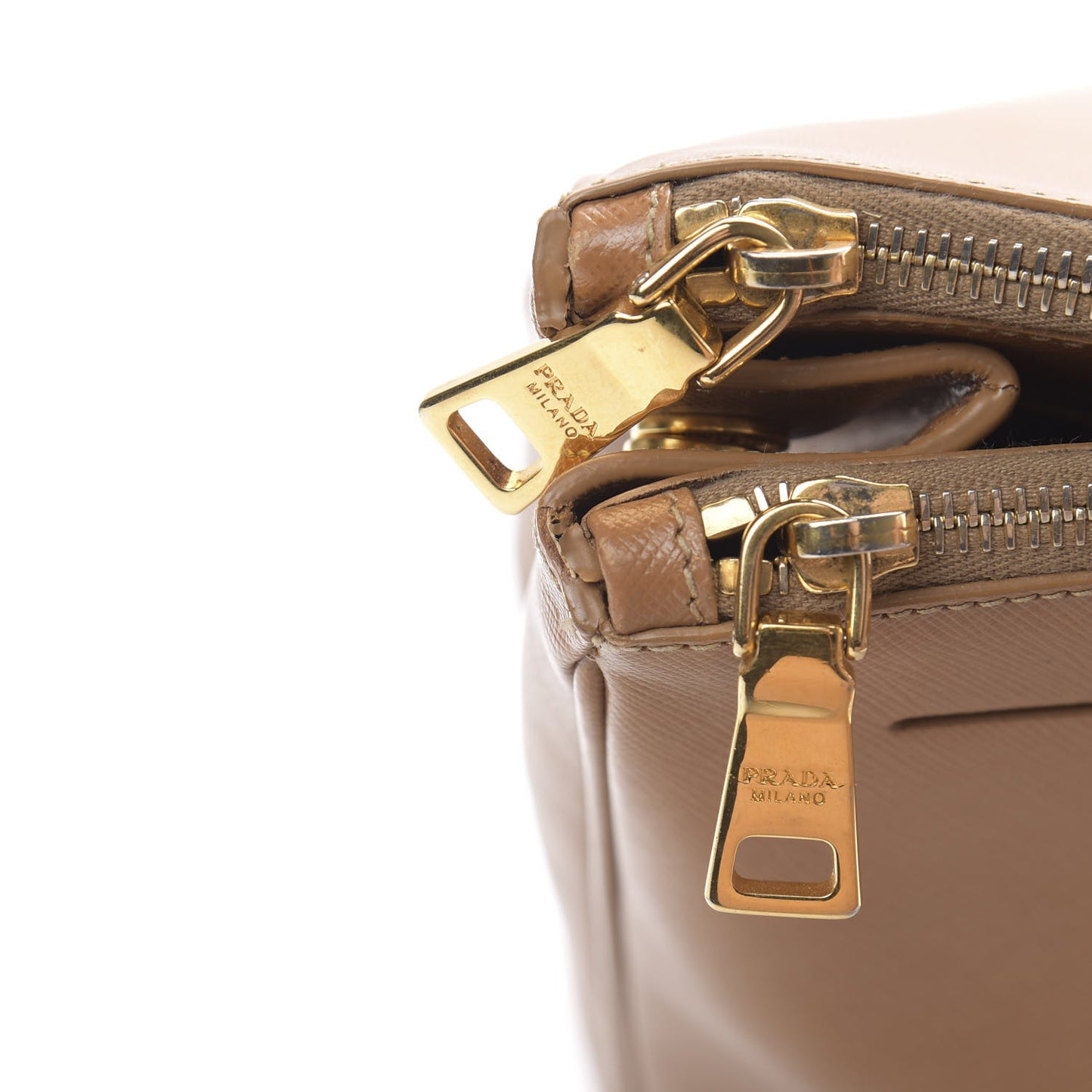 Saffiano Large Galleria Double Zip Tote Caramel