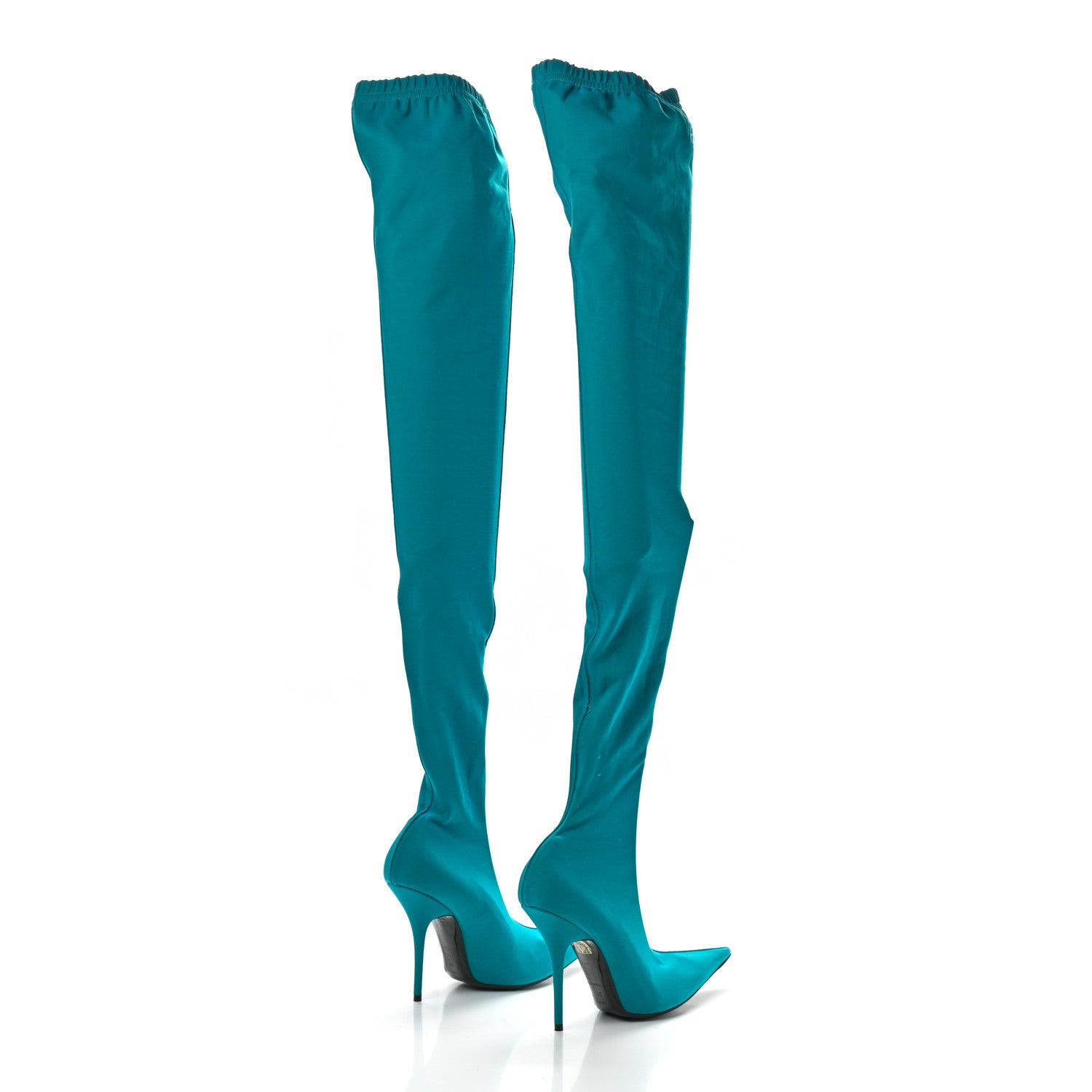 Balenciaga Spandex Pointed Toe Knife Thigh High Boots 39 Turquoise 4 of 13