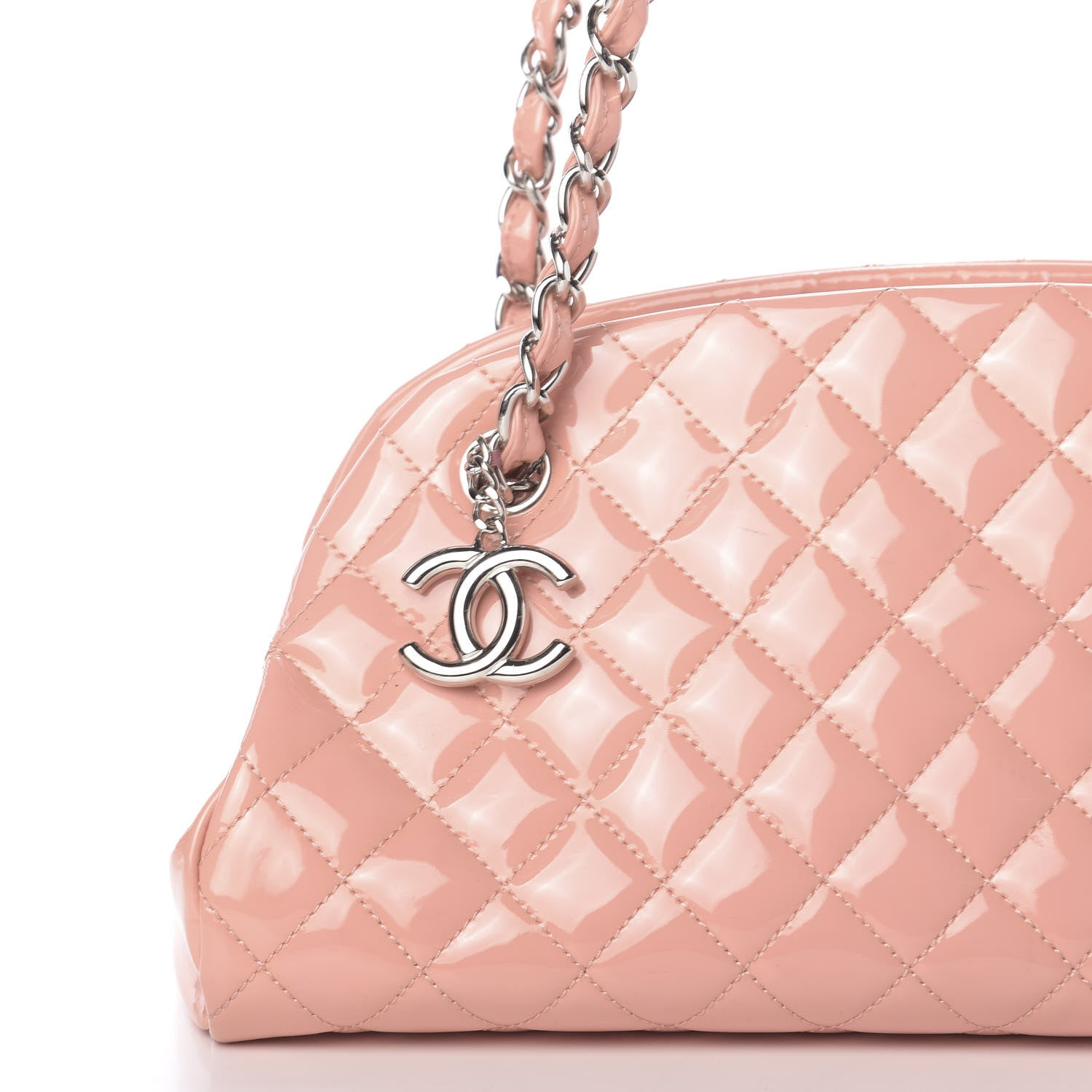 Chanel Patent Quilted Medium Just Mademoiselle Pink 10 of 11