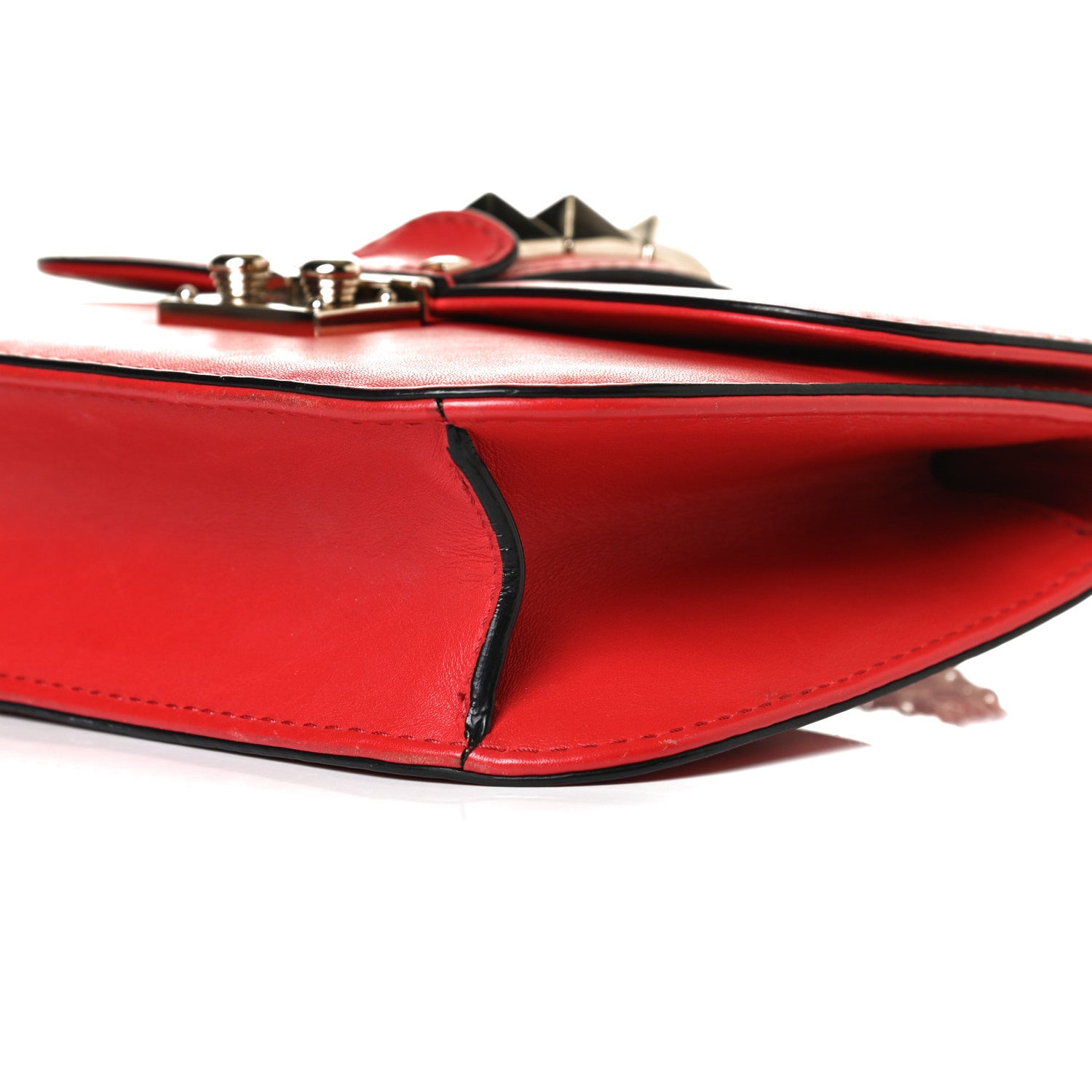 Valentino Garavani Vitello Small Glam Lock Rockstud Flap Red 9 of 12