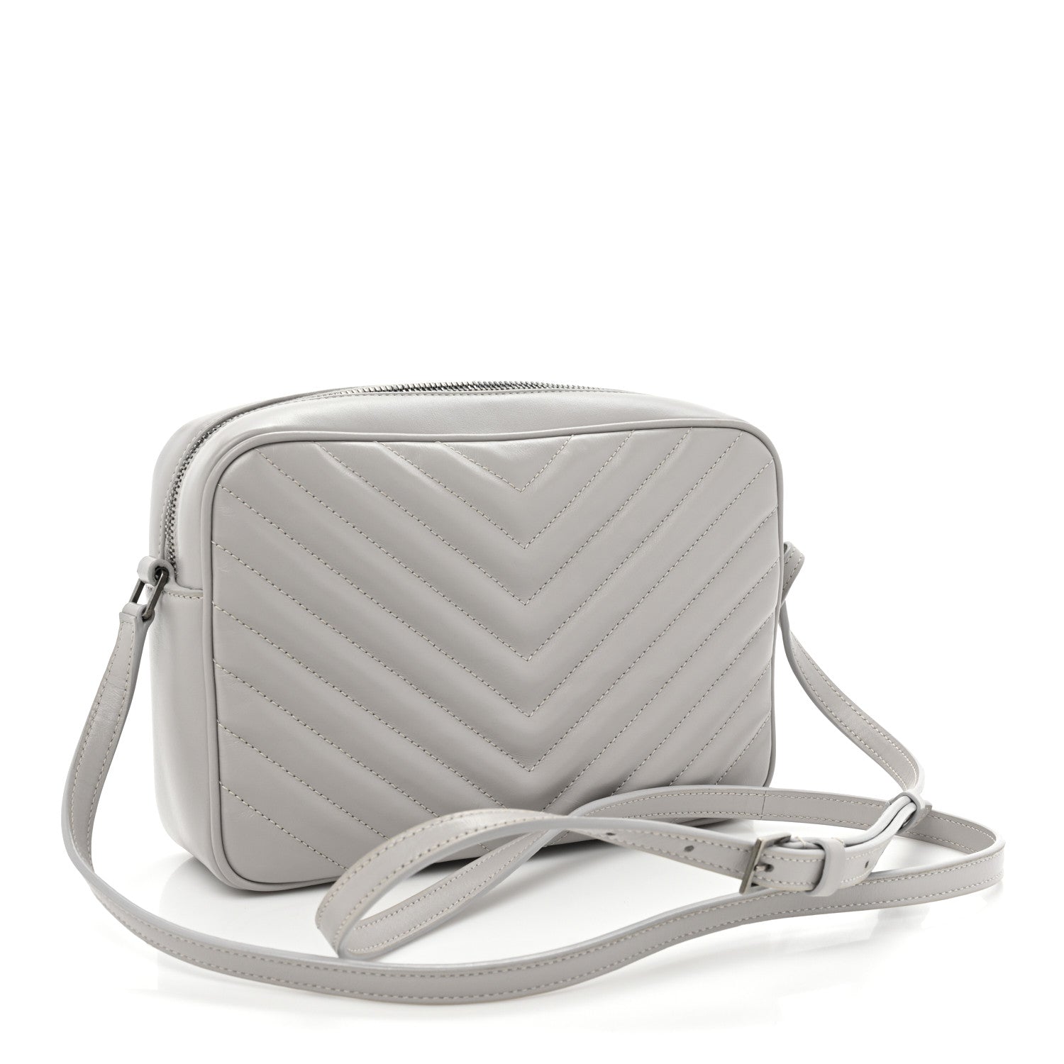 Saint Laurent Calfskin Matelasse Monogram Lou Camera Bag Granite 3 of 14