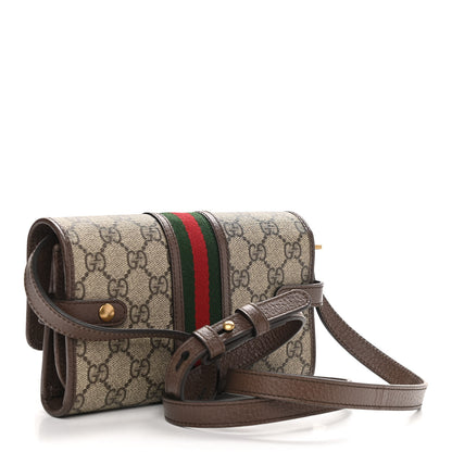 Gucci GG Supreme Monogram Web Ophidia Crossbody Wallet Beige New Acero 3 of 10