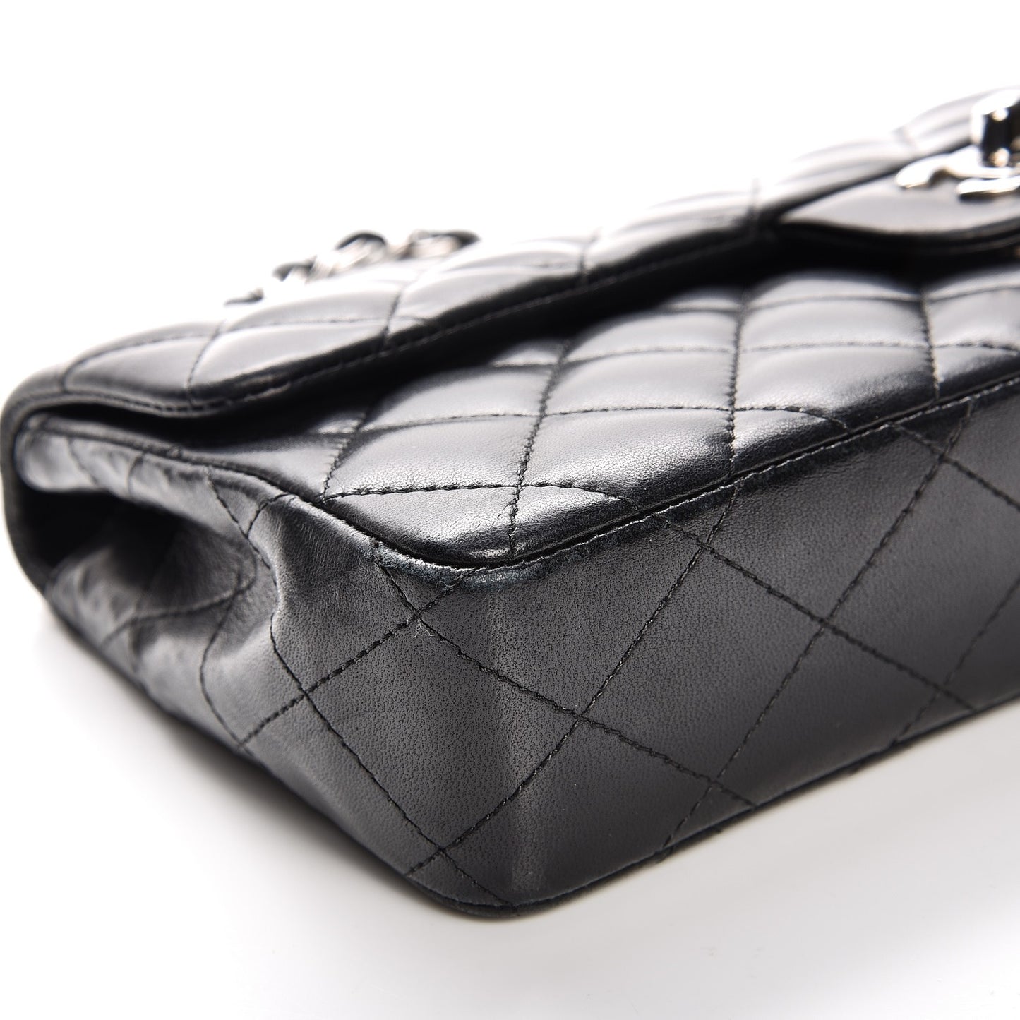Lambskin Quilted East West Flap Black
