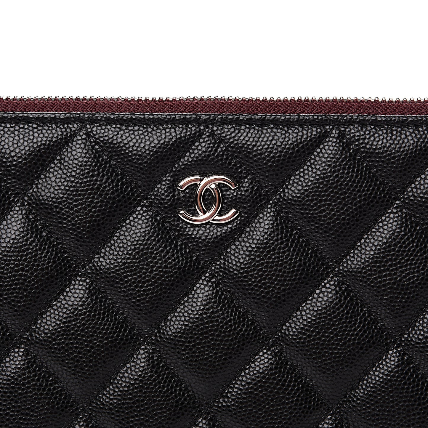Caviar Quilted Large Cosmetic Case Black