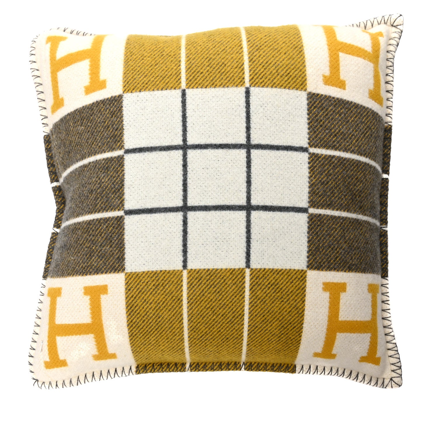 Hermes Wool Cashmere Avalon III Pillow PM Gris Soleil 2 of 3