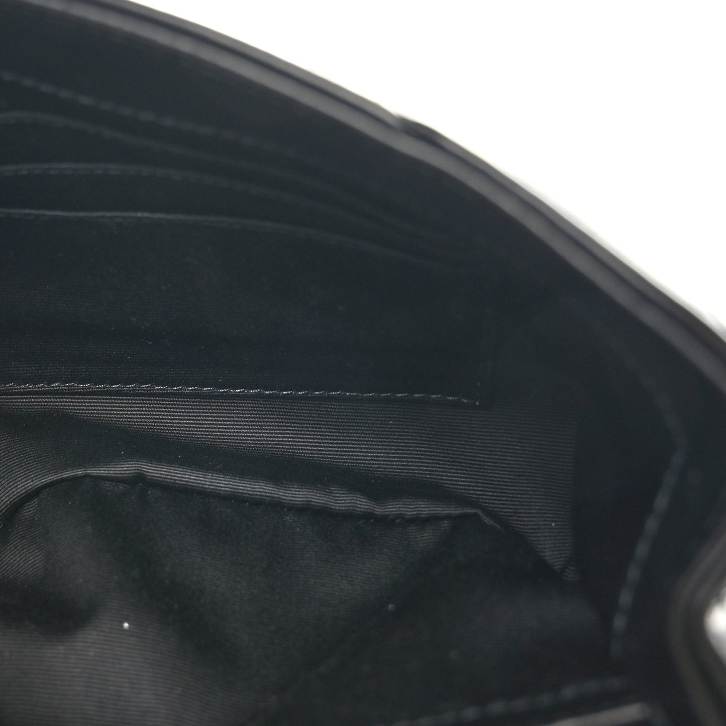 Calfskin Y Quilted Monogram Monochrome Toy Loulou Crossbody Bag Black