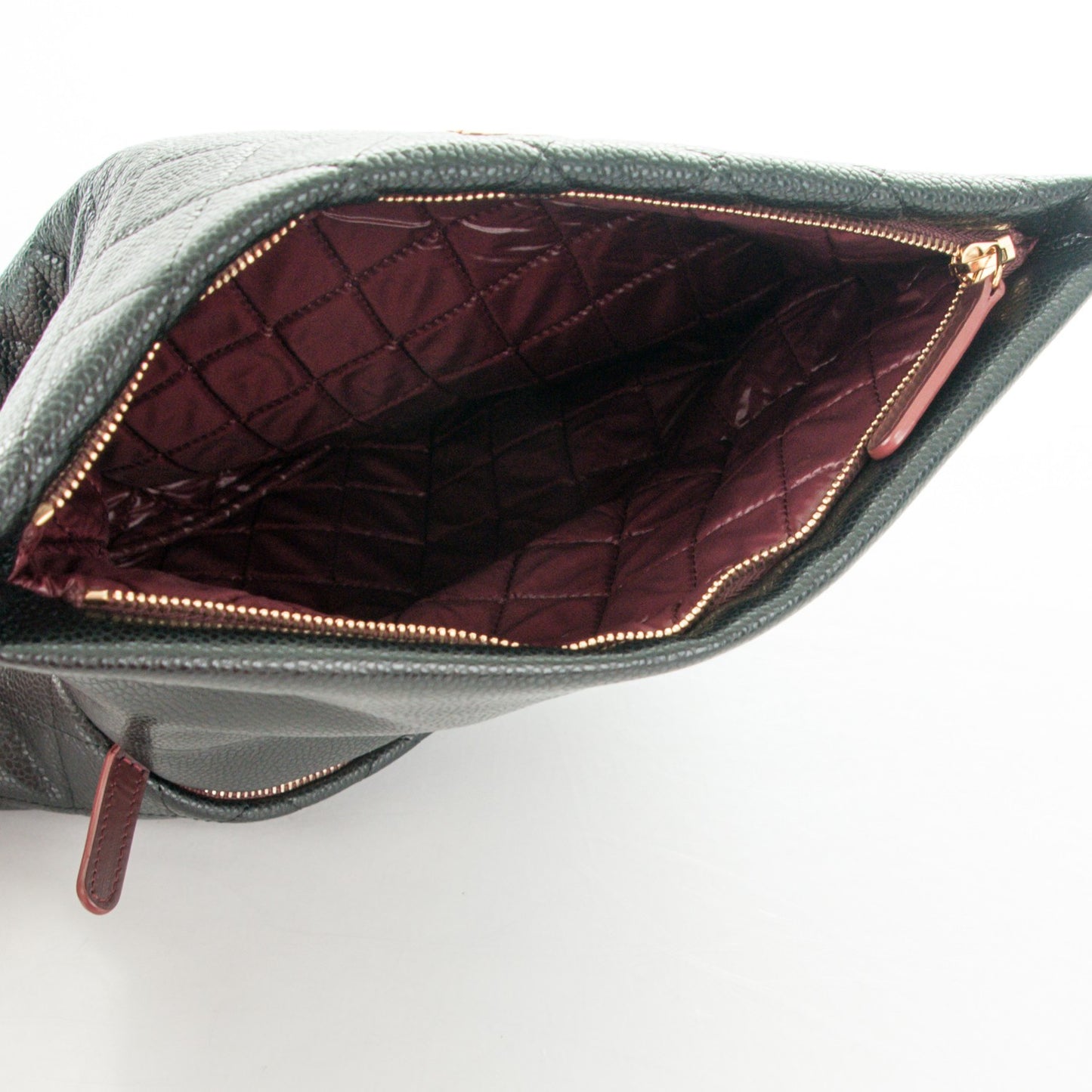 Caviar Quilted CC Beauty Clutch Black