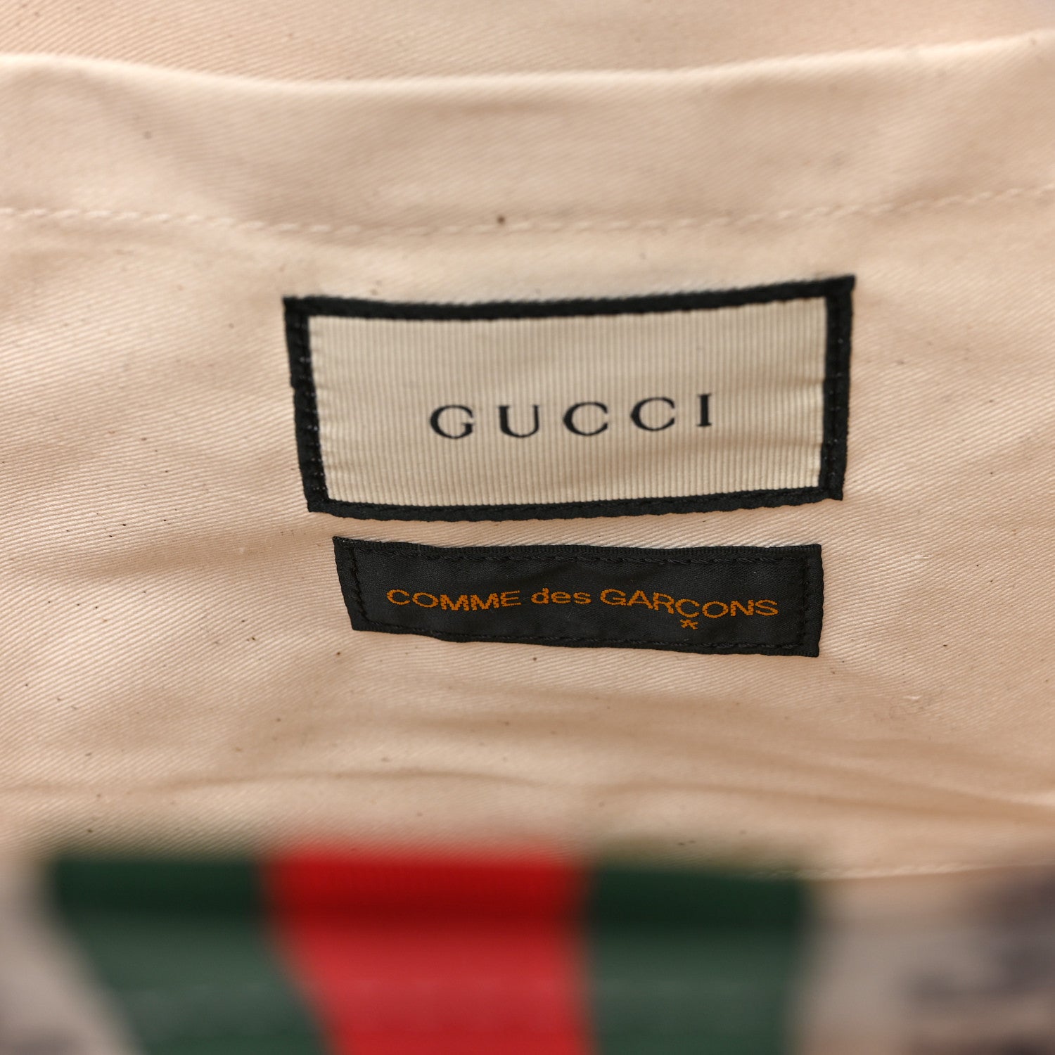 Gucci X COME DE GARCONS Plastic Web Floral Paper Shopper Tote 6 of 9