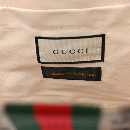 Gucci X COME DE GARCONS Plastic Web Floral Paper Shopper Tote 6 of 9
