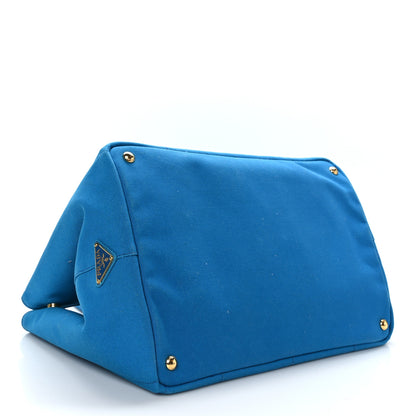 Prada Canapa Large Logo Tote Azzurro 4 of 10