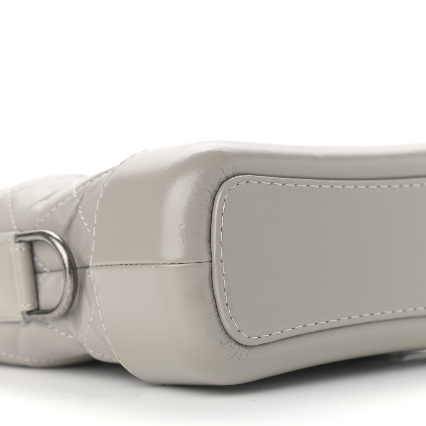 Aged Calfskin Quilted Small Gabrielle Hobo Grey