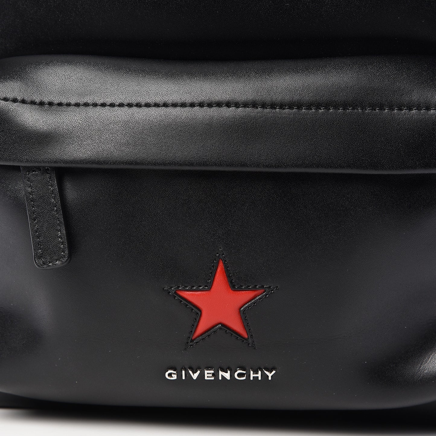 Calfskin Star Mini Backpack Black Red