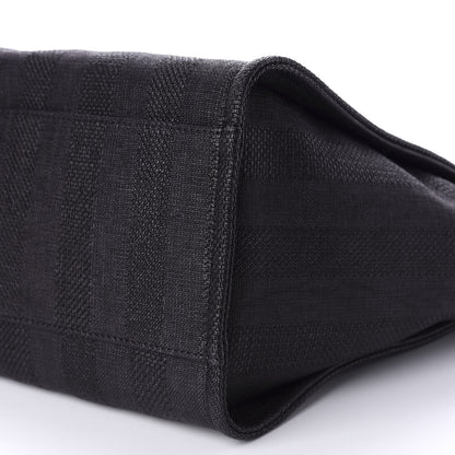 Chanel Mixed Fibers Calfskin Striped Medium Deauville Tote Black 7 of 10
