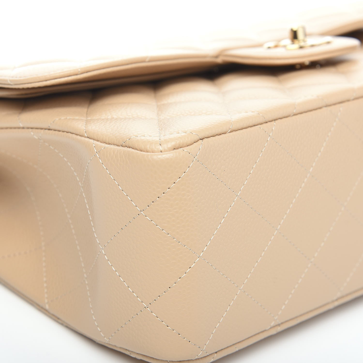 Chanel Caviar Quilted Jumbo Double Flap Beige Clair 7 of 10