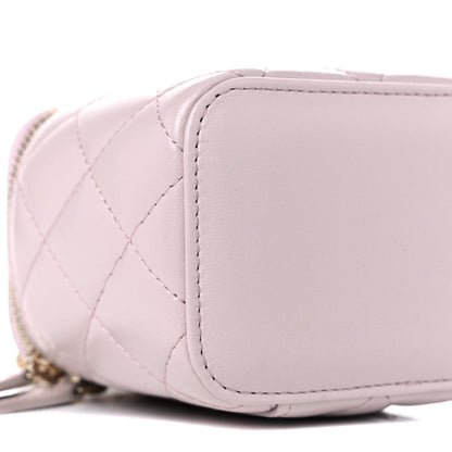 Chanel Lambskin Quilted Pearl Crush Mini Vanity Case With Chain Light Purple 8 of 10