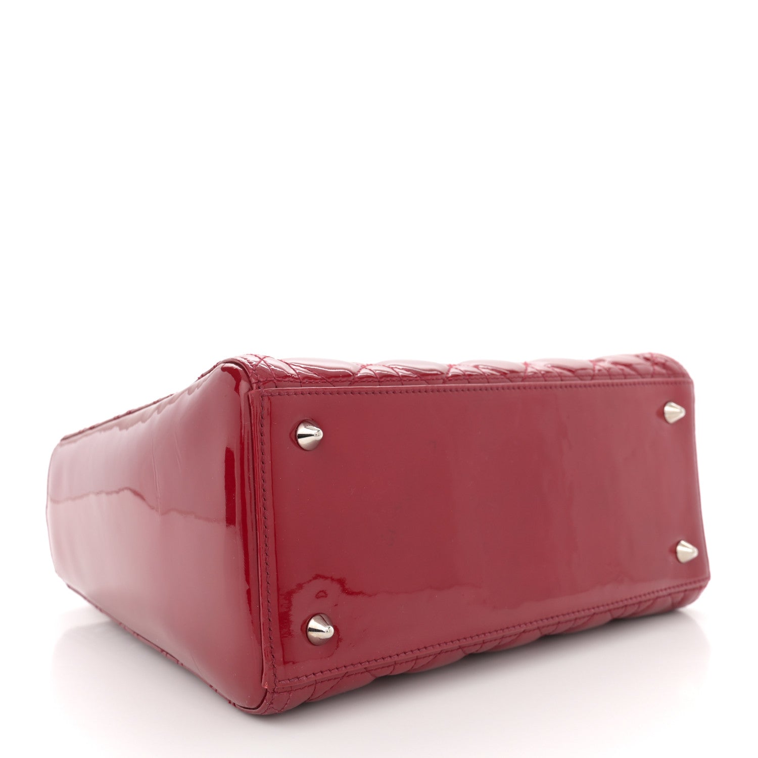 Christian Dior Patent Cannage Medium Lady Dior Burgundy Red 4 of 12