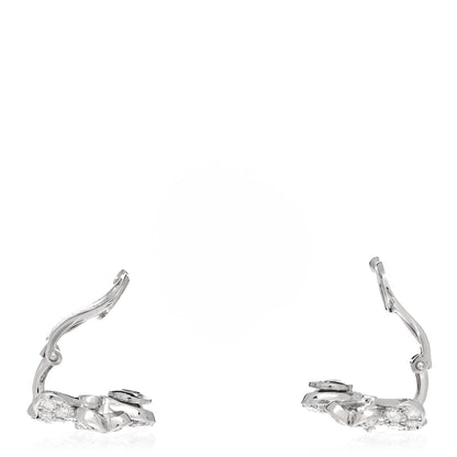 Van Cleef & Arpels 18K White Gold Platinum Diamond Small Cosmos Clip-On Earrings 3 of 5