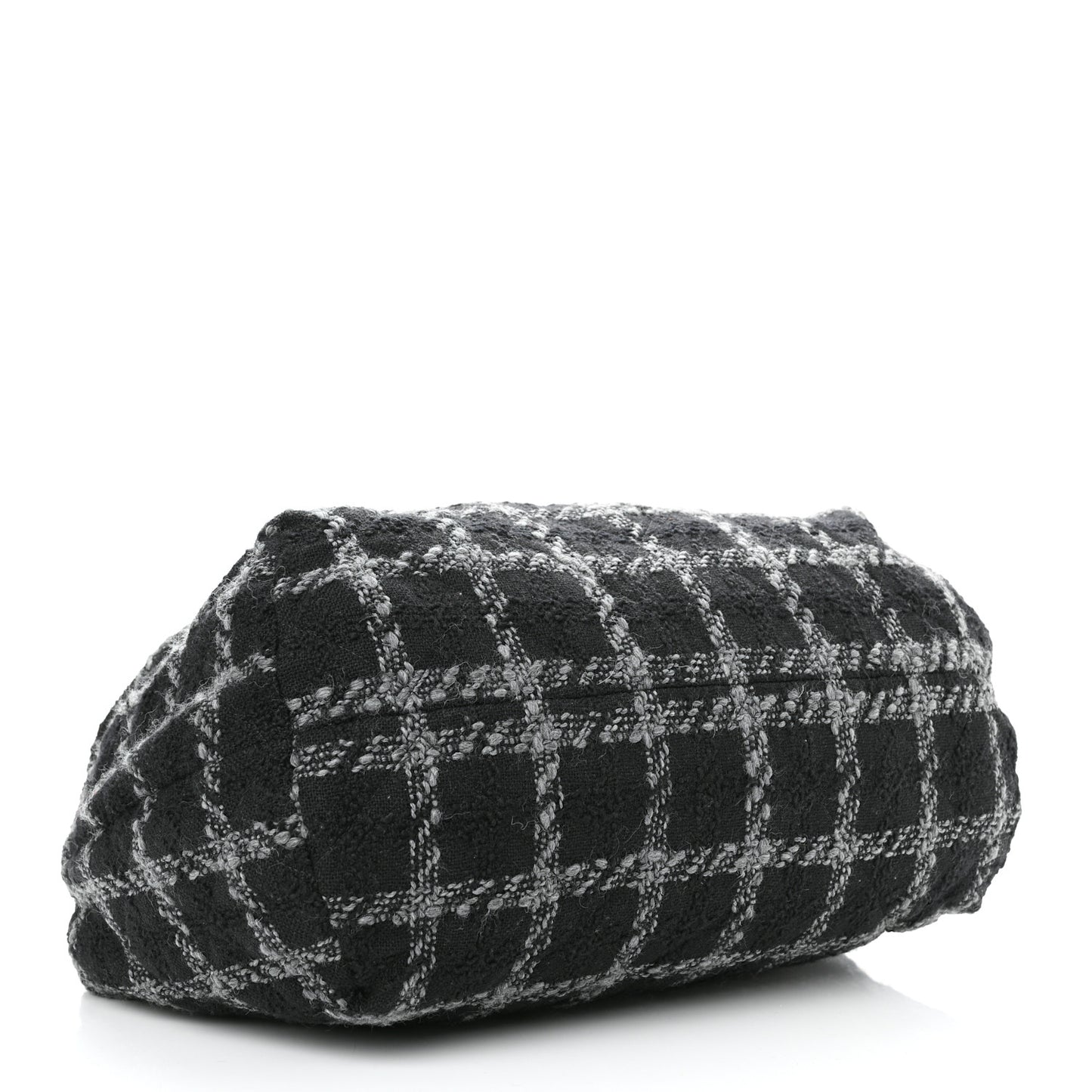 Tweed Maxi Chain Hobo Black Gray