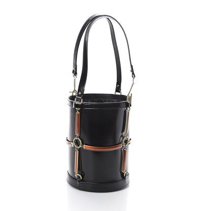 Gucci Lambskin Vinyl Enamel Mini Bucket Bag Black Ruggine 2 of 8