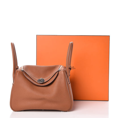 Hermes Taurillon Clemence Lindy 26 Gold 12 of 12