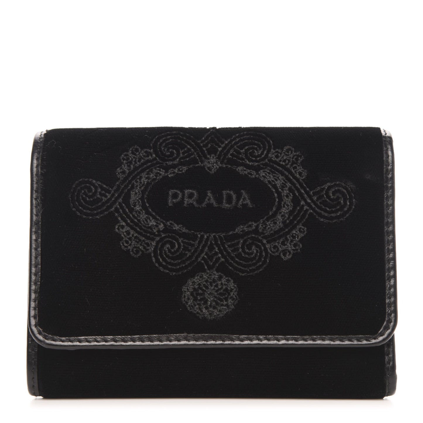 Velluto Logo Tri-Fold Wallet Black