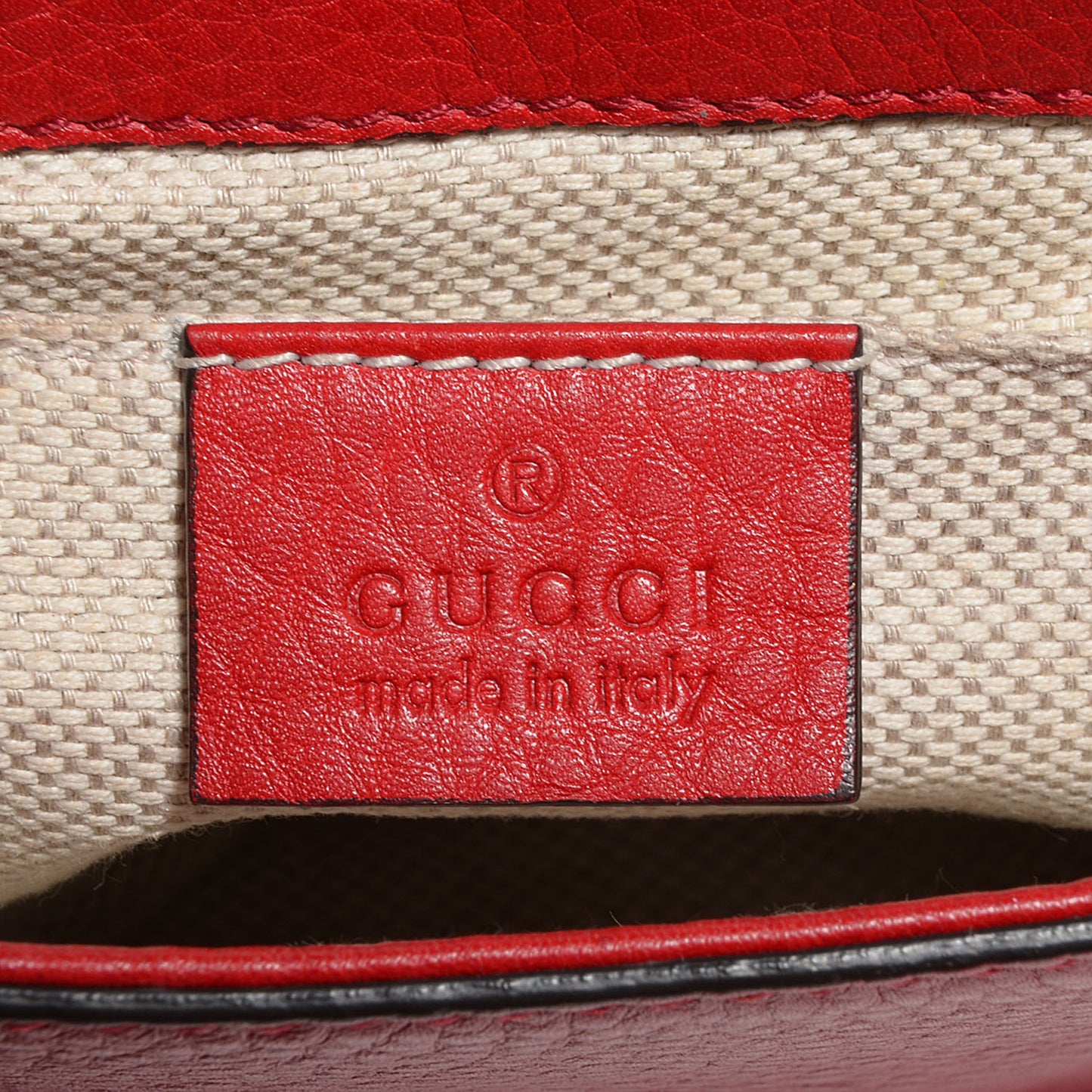 Pebbled Calfskin Small Soho Flap Crossbody Red