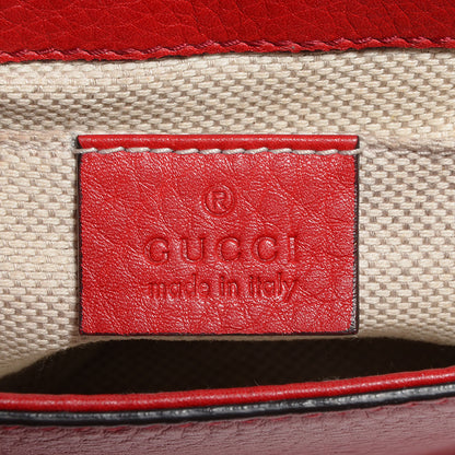 Gucci Pebbled Calfskin Small Soho Flap Crossbody Red 6 of 7