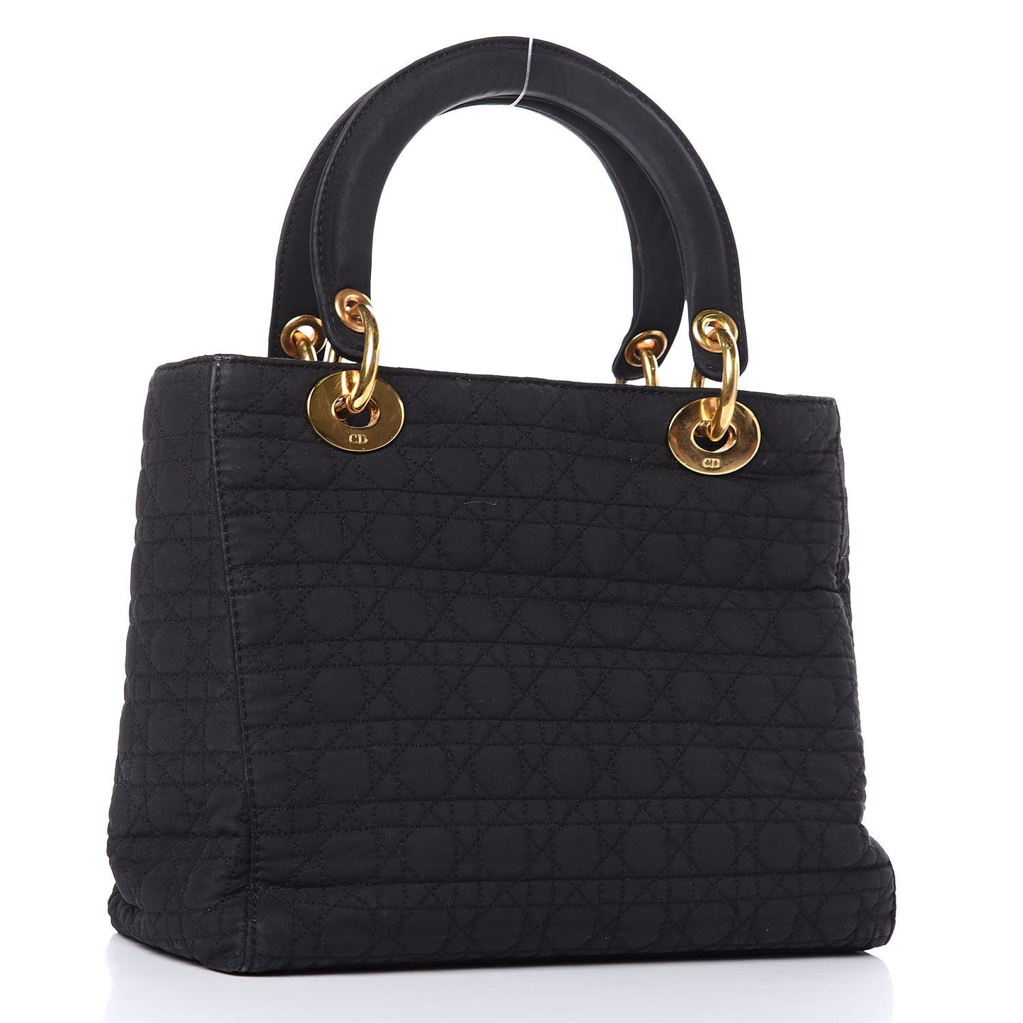 Nylon Cannage Medium Lady Dior Black