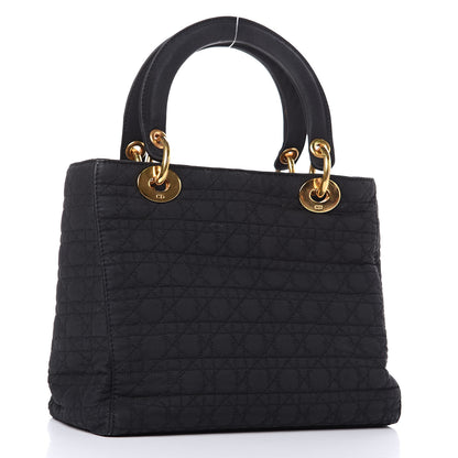 Christian Dior Nylon Cannage Medium Lady Dior Black 3 of 15