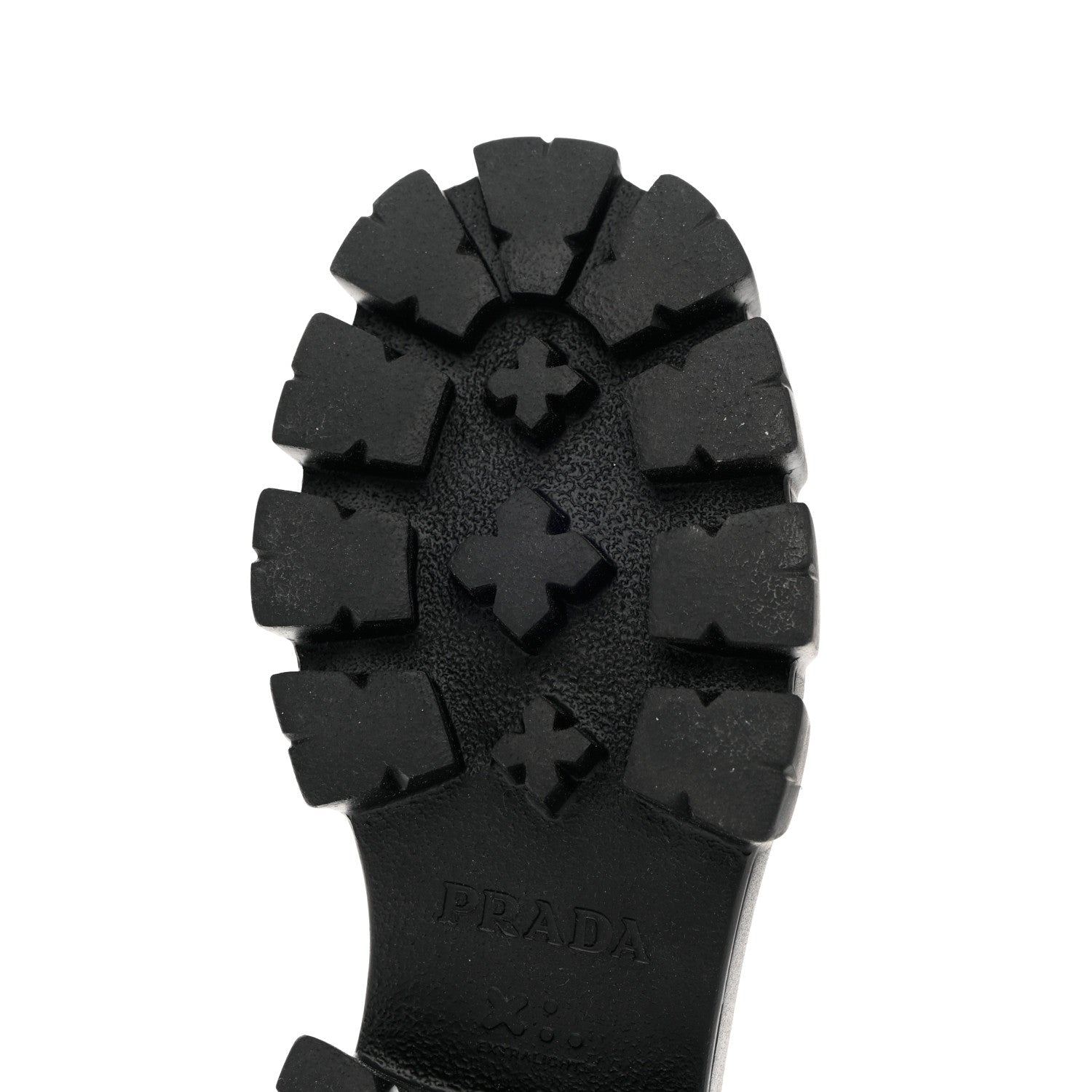 Prada Spazzolato Rois Metal Triangle Logo Monolith 55mm Loafers 37.5 Black 13 of 14