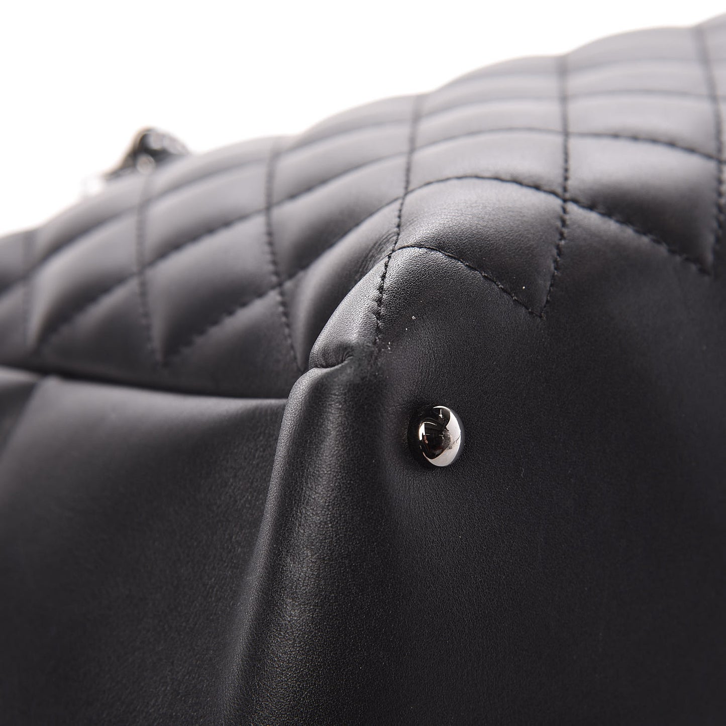 Calfskin Quilted Feather Weight Bowling Bag Black