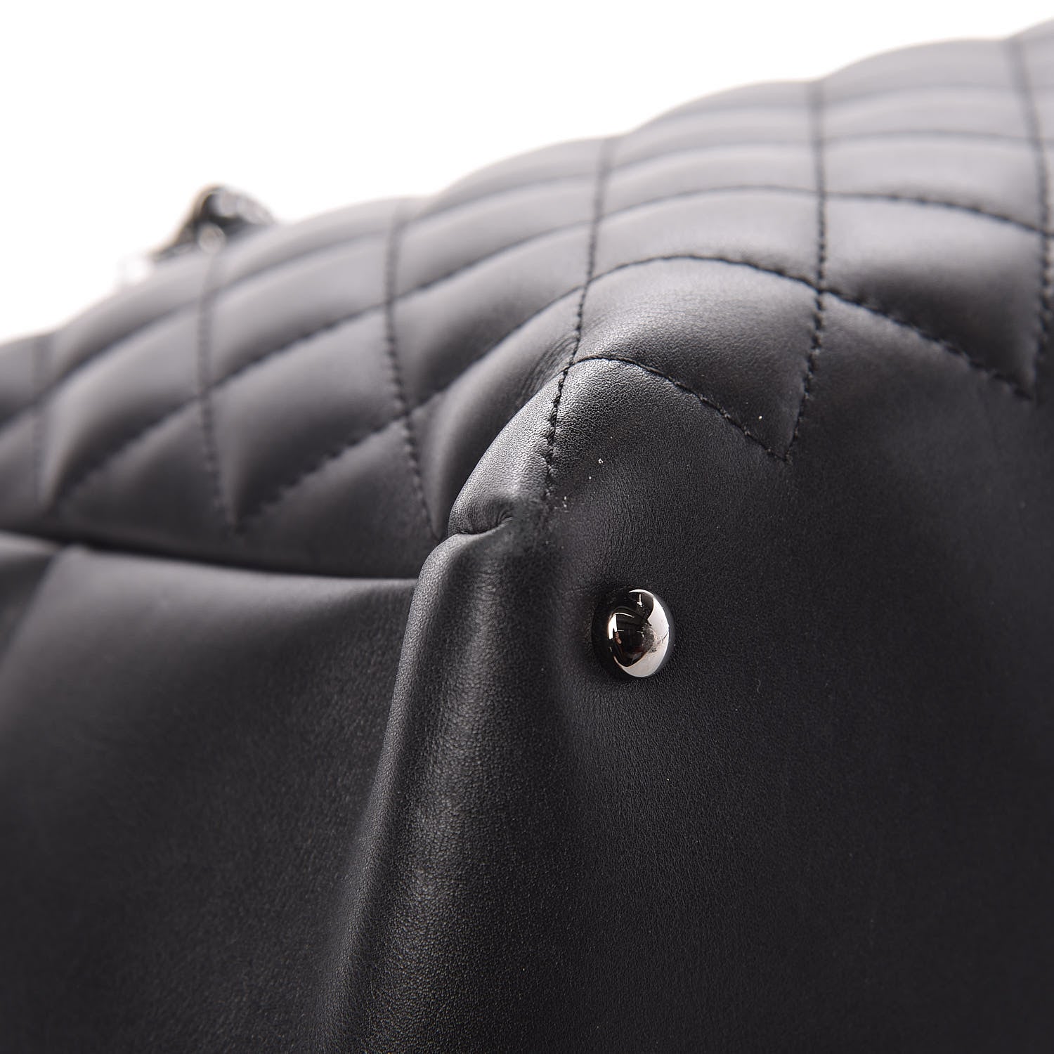 Chanel Calfskin Quilted Feather Weight Bowling Bag Black 15 of 19
