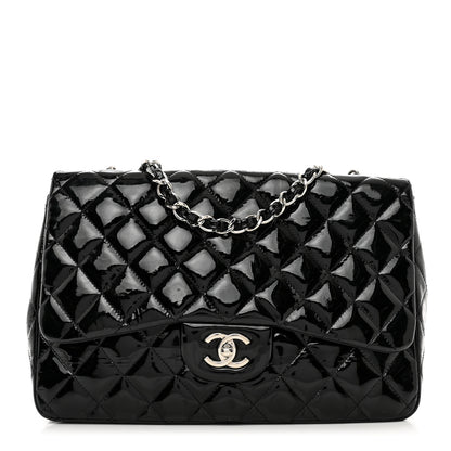 Chanel Patent Quilted Jumbo Single Flap Black 1 of 13