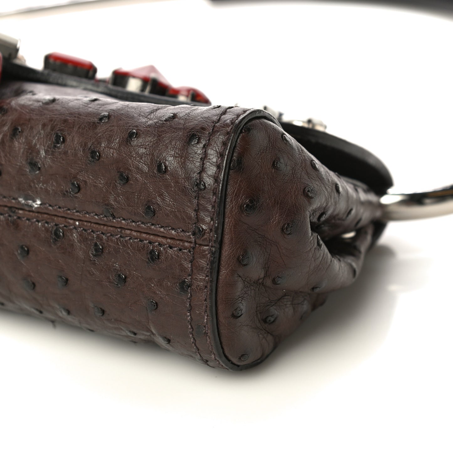 Ostrich Beaded Bag Brown