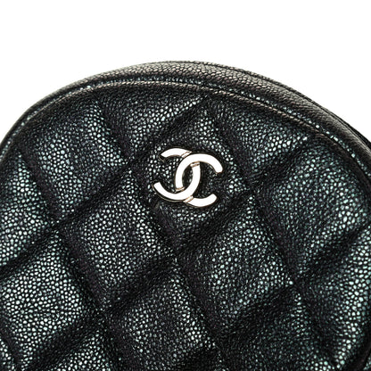 Chanel Iridescent Caviar Quilted Zip Around Classic Coin Purse Black 5 of 5