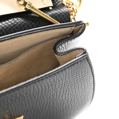 Chloe Textured Calfskin Lambskin Nano Drew Shoulder Bag Black 13 of 15